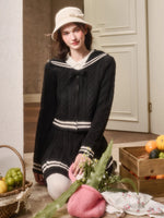 Memo Wool Cloud Knit Cardigan & Pleated Skirt Set