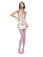 Satin Faux Two-piece Hollow Dress