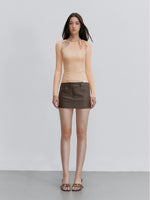Cut-Out Rib Knit Top