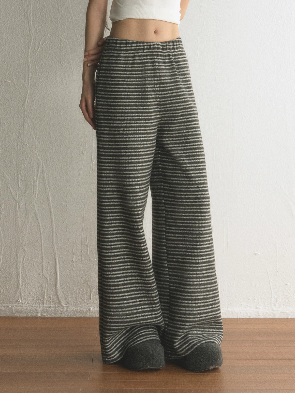 Striped High Waisted Wide Leg Pants