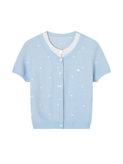 Polka Dot Layered Knit Tee