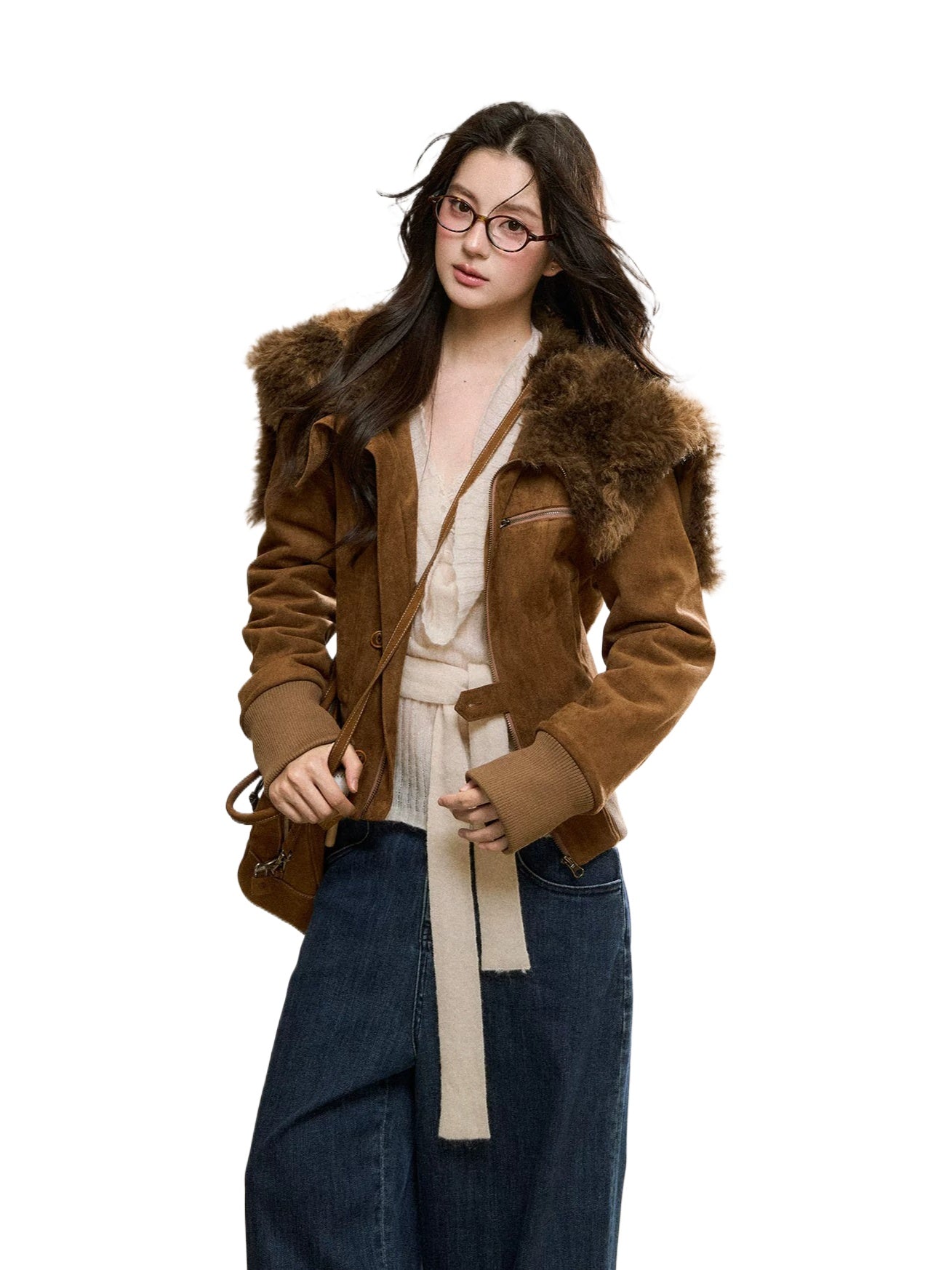 Fur Collar Suede Jacket