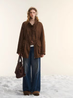 Detachable Fur Collar Padded Parka