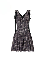 Tie-up Plaid Sleeveless Dress