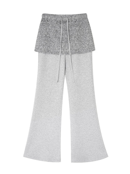 Off-Shoulder Sweatshirt Flared Pants Set