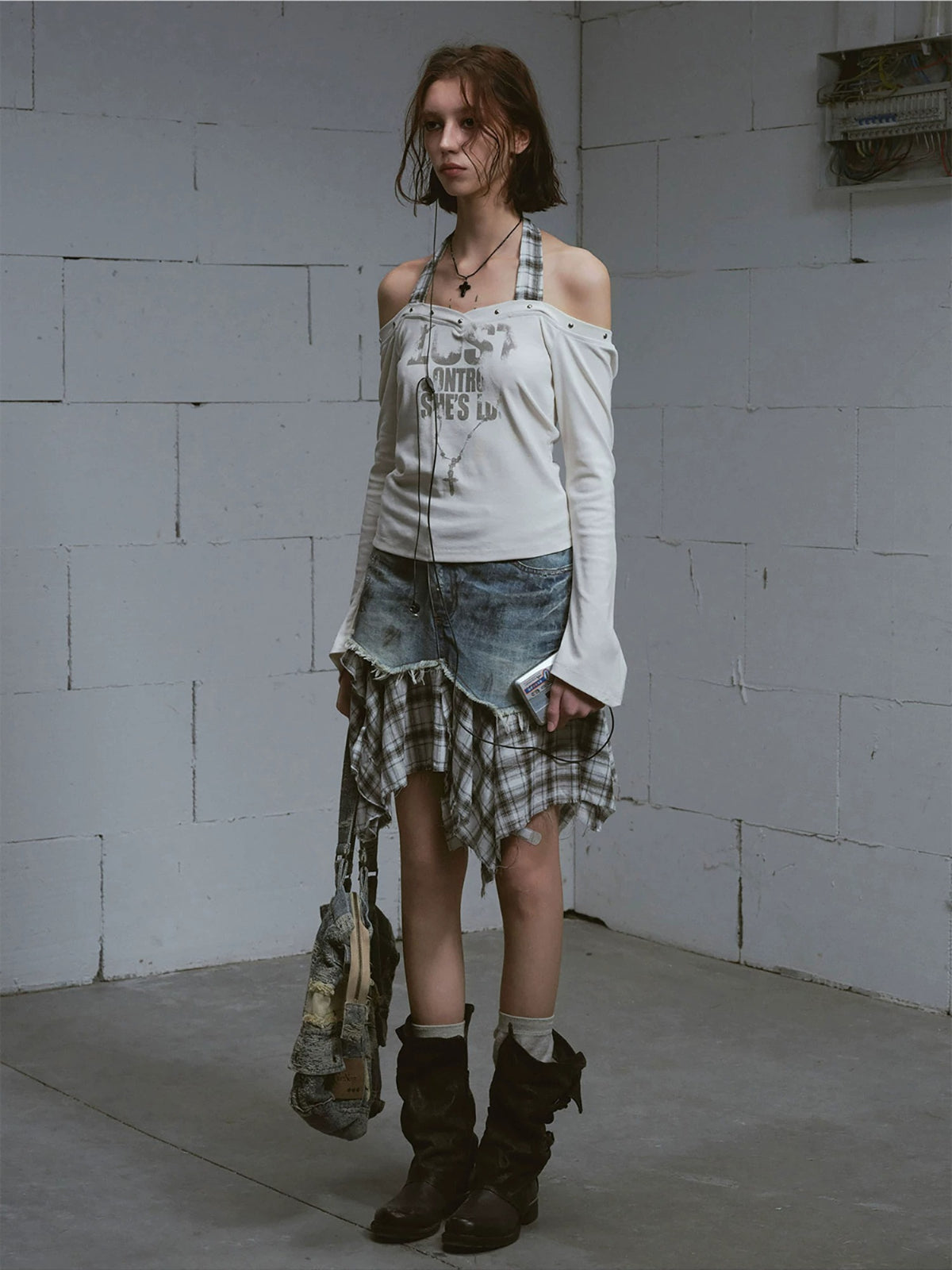 Punk Rivet Halter Neck Top