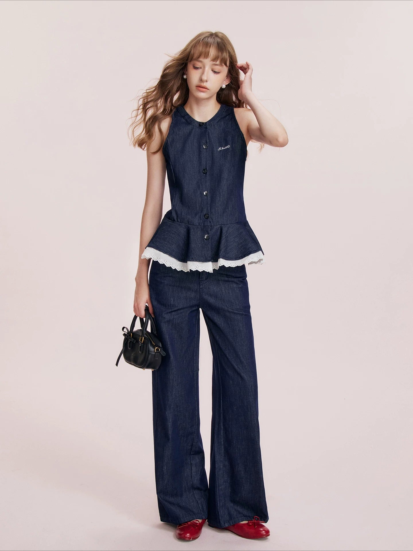 Lace Denim Set
