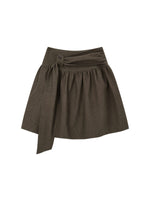 Tie Waist A-Line Puffed Skirt