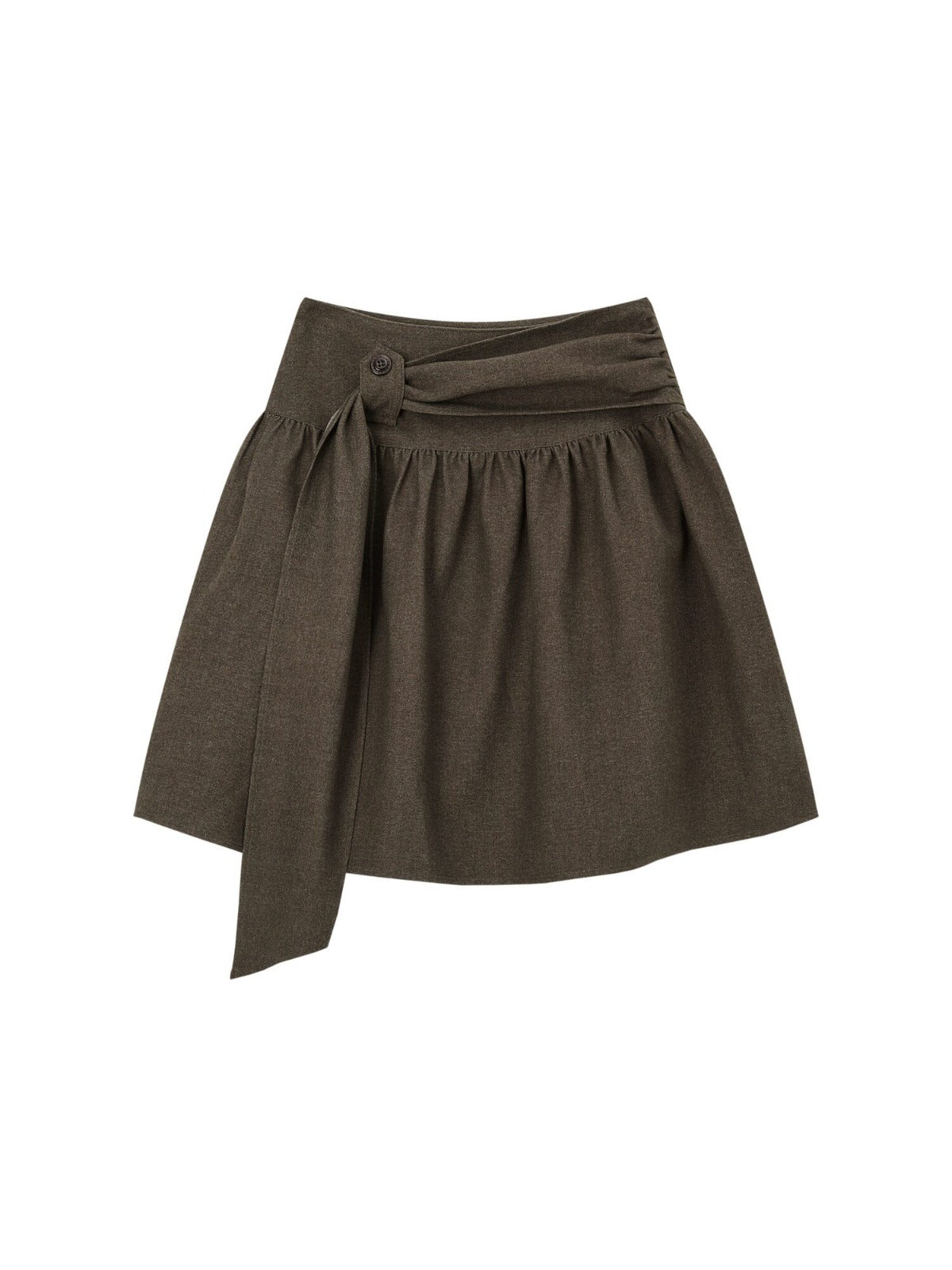 Tie Waist A-Line Puffed Skirt