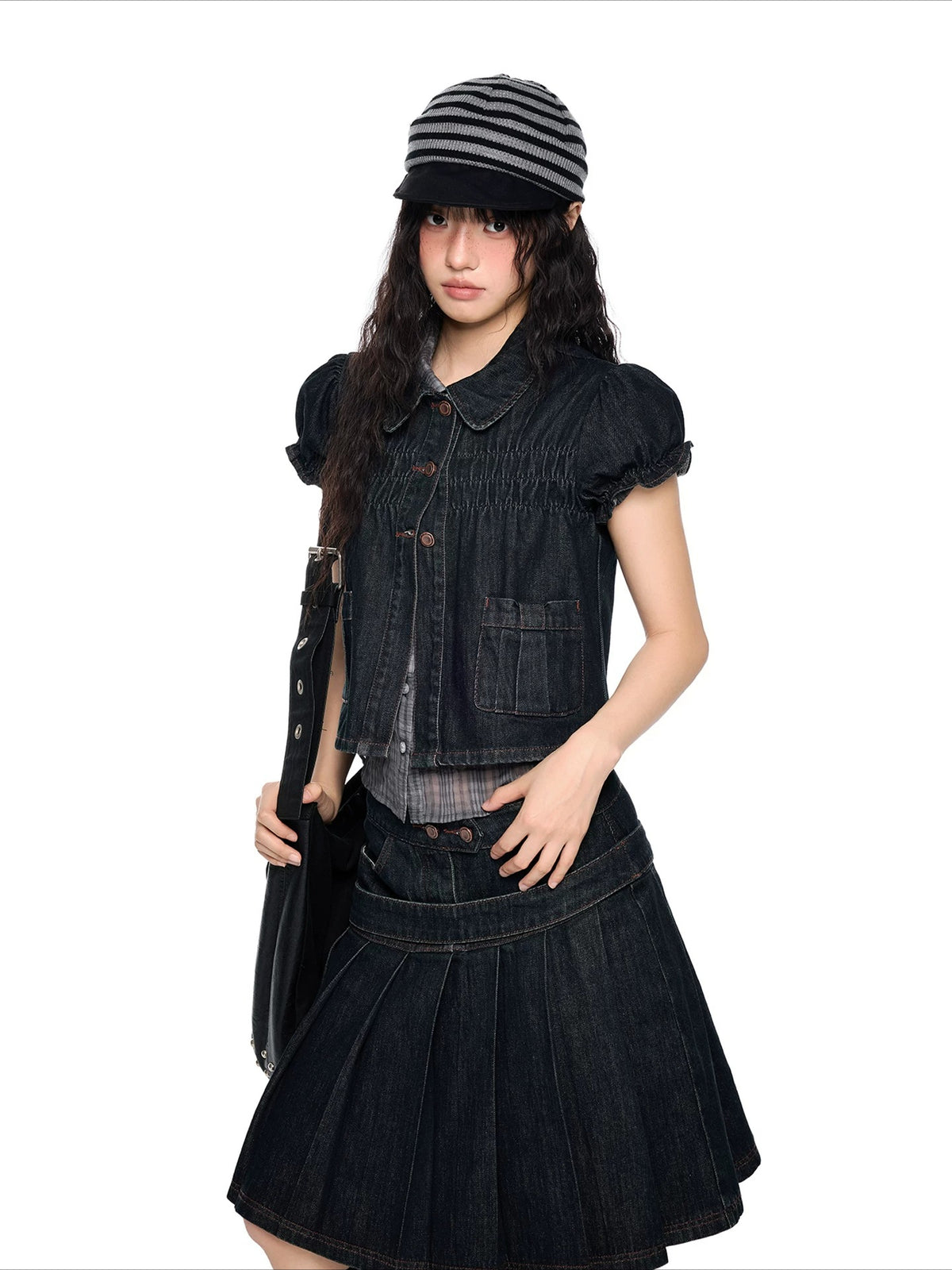 Doll Collar Denim Set