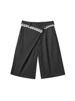 Striped Lace Bermuda Shorts