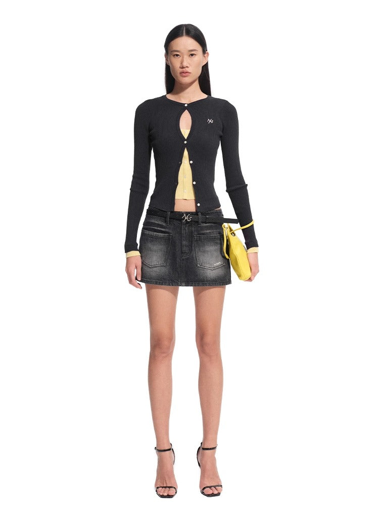 Lynx Washed Denim Skirt