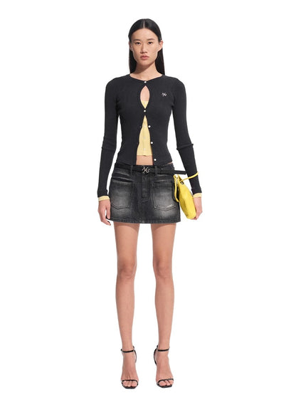 Lynx Washed Denim Skirt