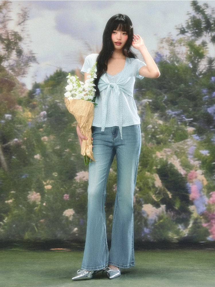 Light Blue Floral Twinset