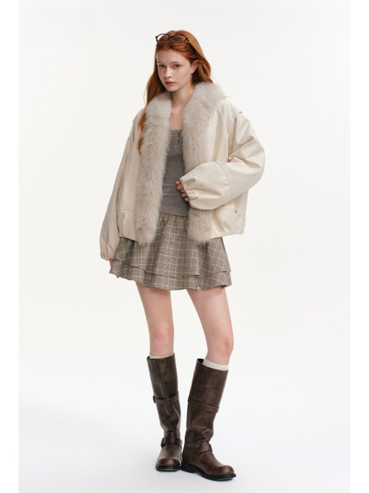 Fox Fur Loose Cropped Thick Coat