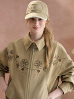 Floral Embroidered Utility Jacket