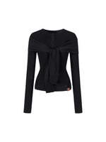Dual-Wear Draped Knit Blouse