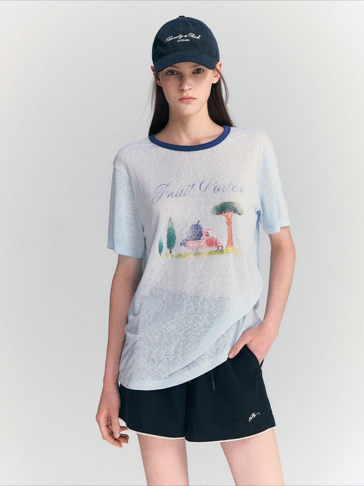 Contrast Print Tee
