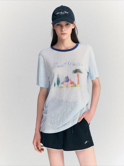 Contrast Print Tee