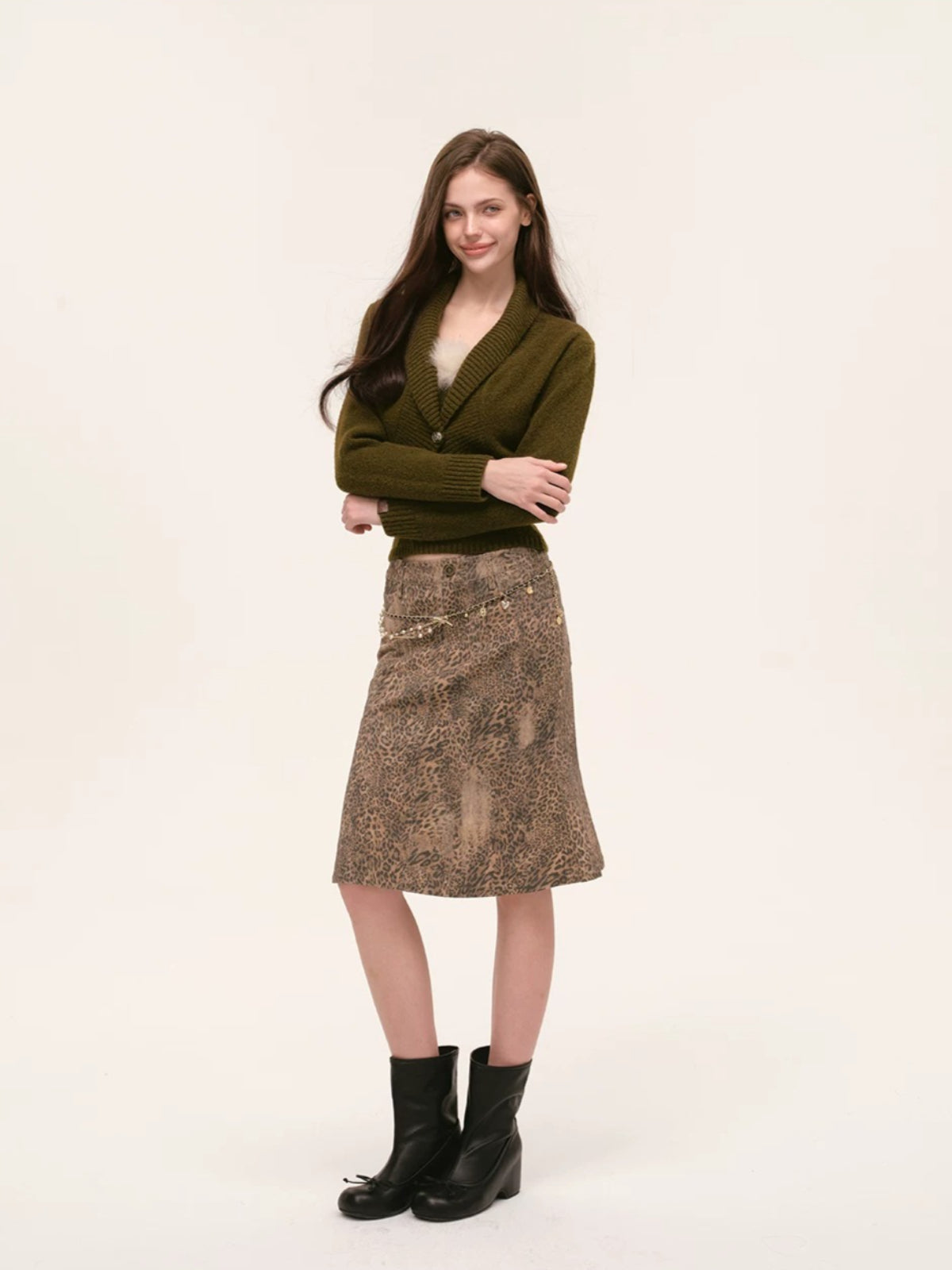 Fur Trimmed Camisole &amp; Cardigan Set
