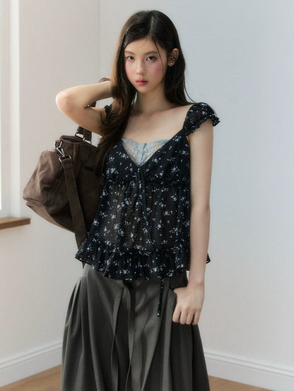 Faux Layer Lace Top