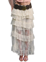 Off-White Tiered Lace Skirt