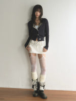 Blue Striped Knit Cardigan