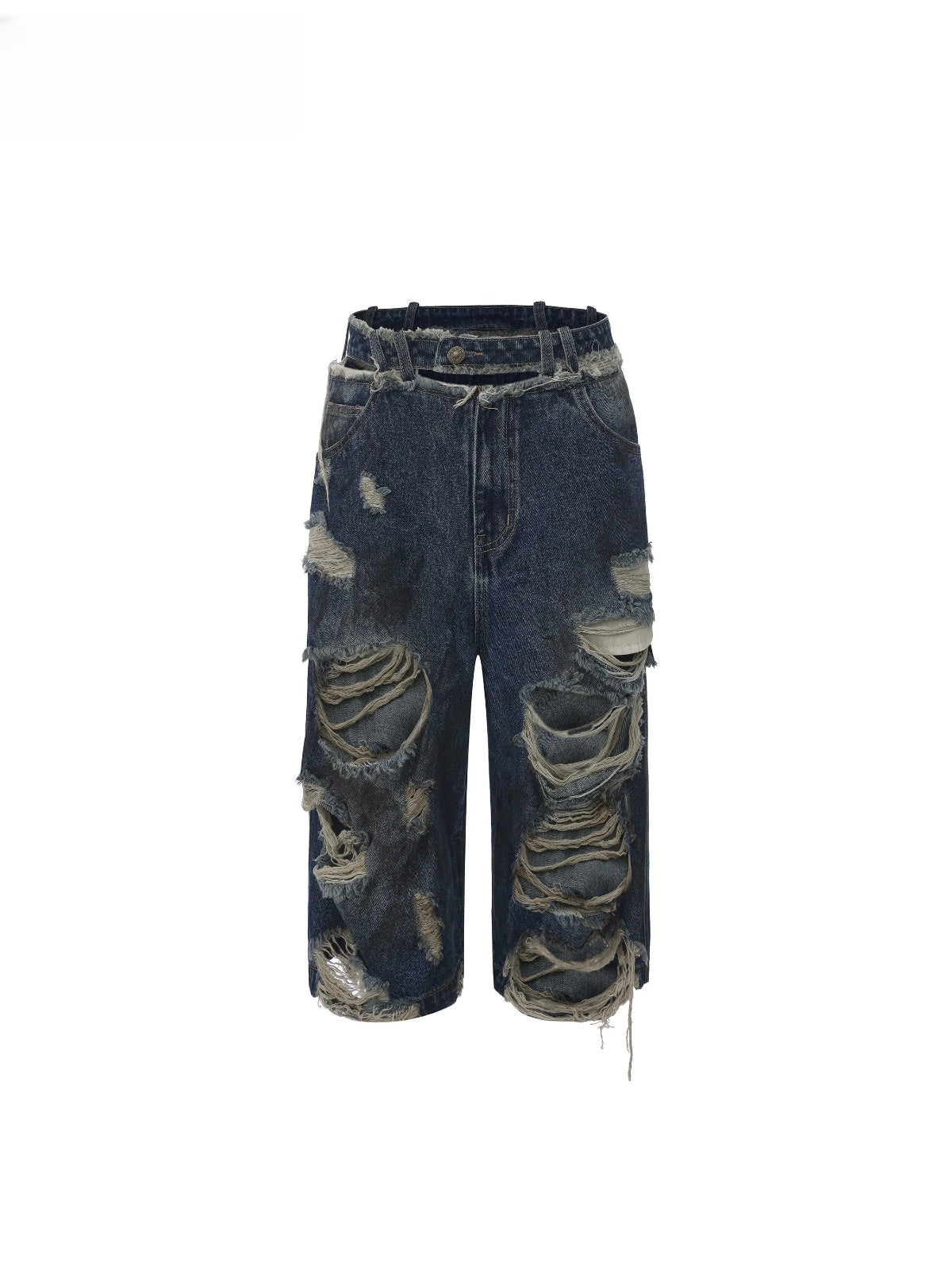 Grunge Distressed Bermuda Shorts