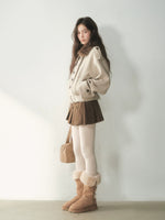 Double-Breasted Wool Cape Coat