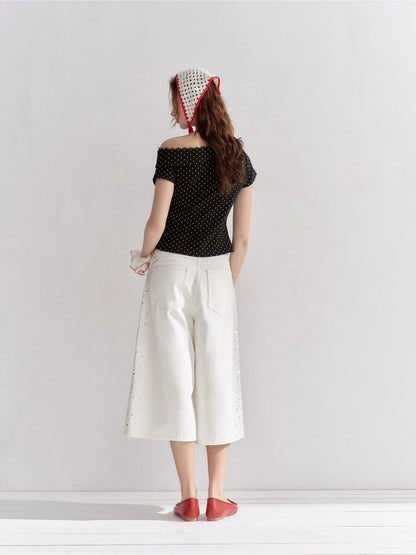 Asymmetric Lace Trim T-Shirt