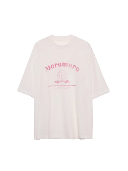 Sun Protection Linen Heart Print Loose Fit Short Sleeve