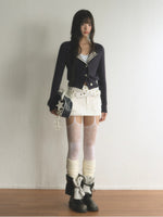 Blue Striped Knit Cardigan