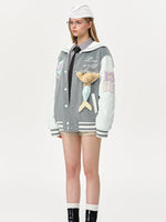 Blue & Gray Mermaid Baseball Jacket