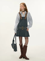 Vintage Denim Pinafore Mini Dress