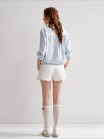 Polka Tie Drawstring Shirt