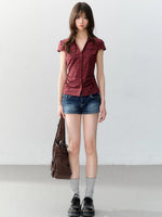 Vintage Polka Dot Pocket Shirt