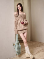 Little Deer Wool Cloud Knit Sweater & Skirt/Shorts Set