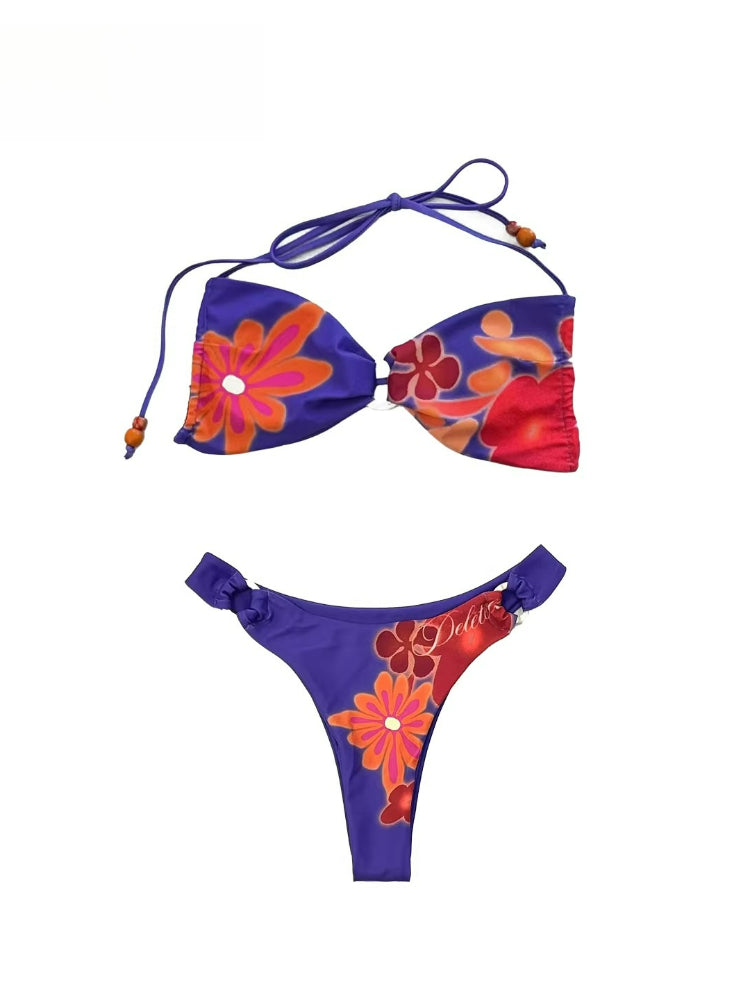 Tropical Halter Tie Bikini
