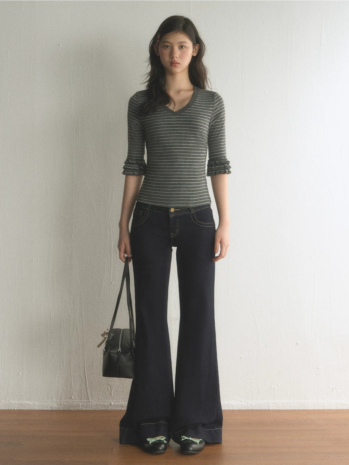 Vintage Stripe V-Neck Top