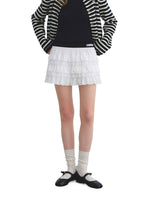 Tiered Lace Waistband Puffy Mini Skirt