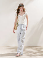 Lace Drape Neck Tee
