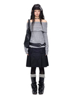 Pleated A-Line Midi Skirt