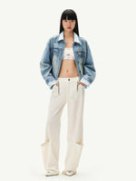 Washed Denim Faux Layer Jacket