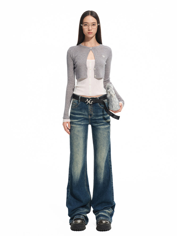 Fake Two-piece Layered Contrast-color Top