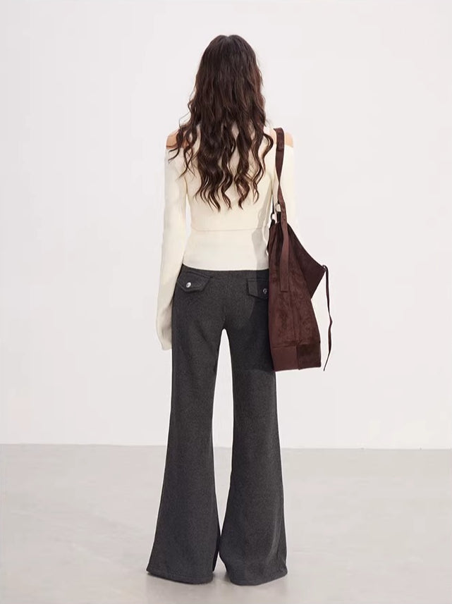 Bow Cable Knit Sweater Set