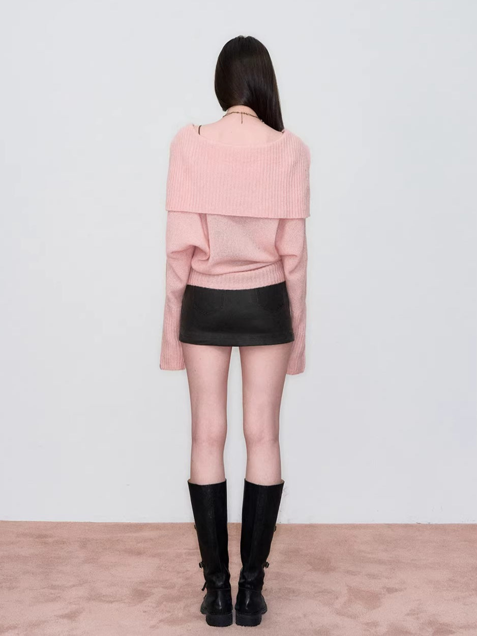 Hollow Knit Collar Cardigan