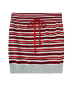 Striped Hooded Cardigan Bandeau Knit Set