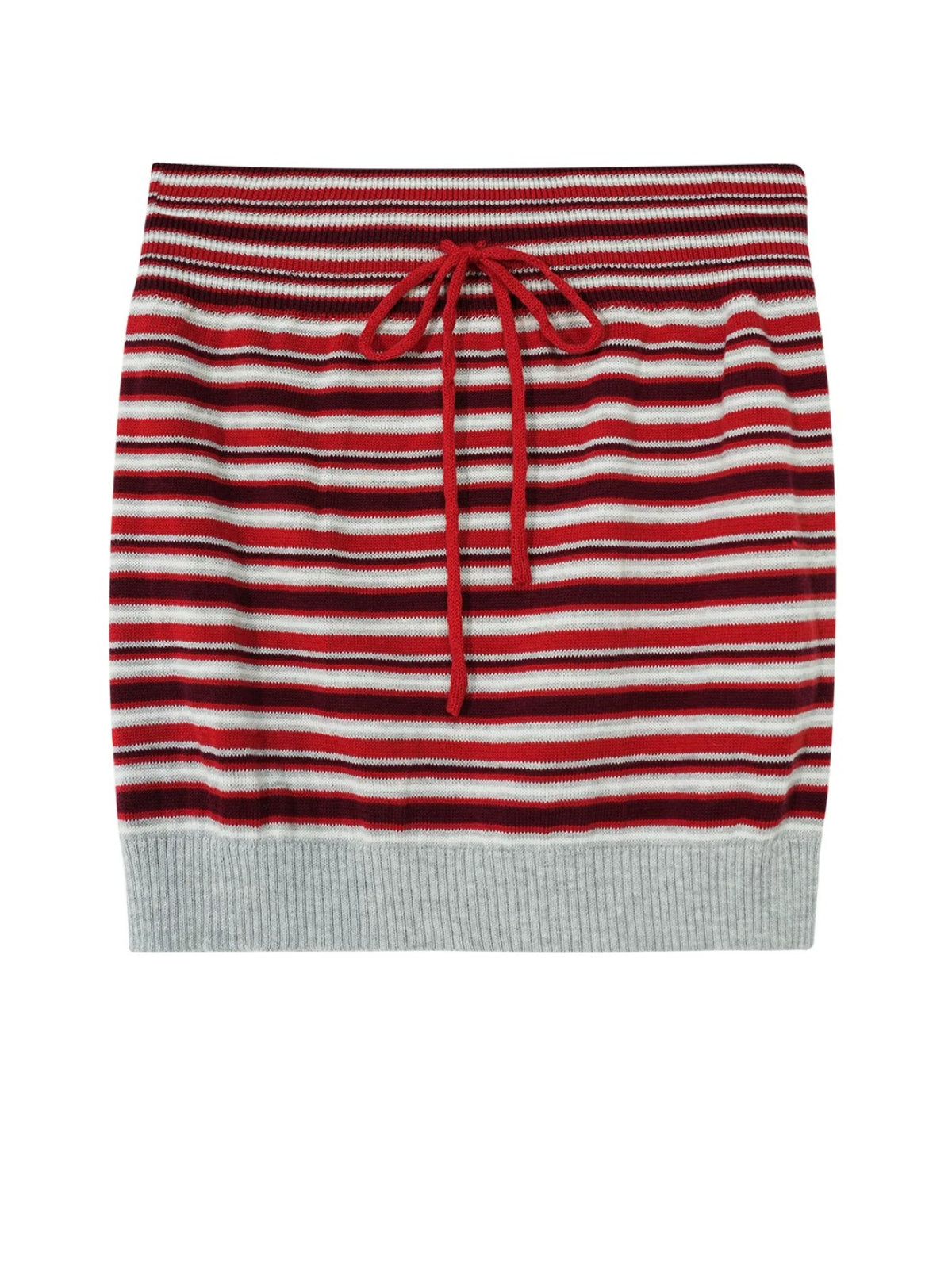 Striped Hooded Cardigan Bandeau Knit Set