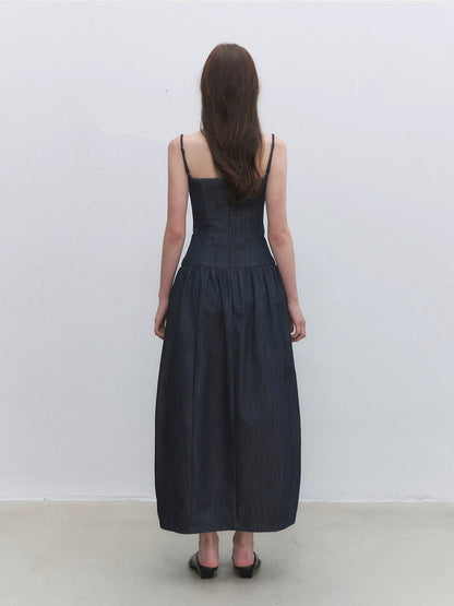 Pleated Tie Cami Dress