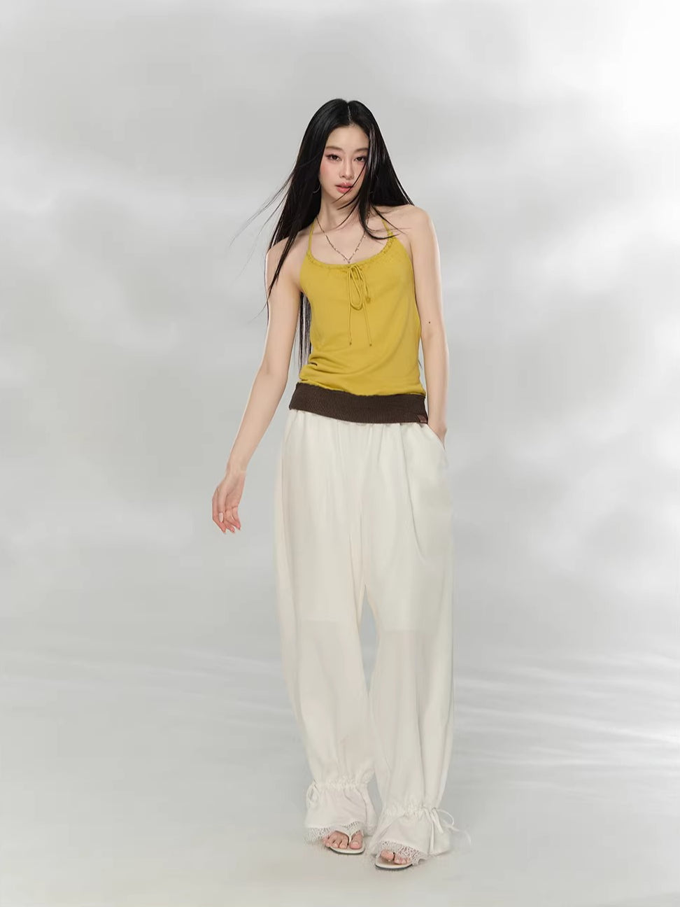 Contrast Halter Knit Top